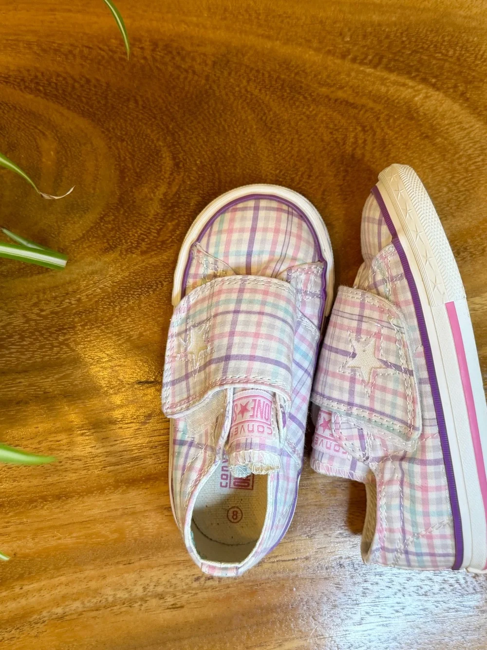 Converse | One Star Plaid Velcro Sneakers - Toddler 8 🩷💜